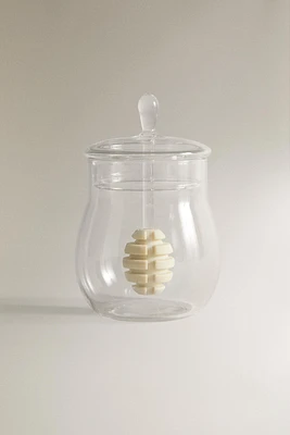 BOROSILICATE GLASS HONEY JAR WITH LID