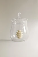 BOROSILICATE GLASS HONEY JAR WITH LID