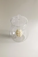 BOROSILICATE GLASS HONEY JAR WITH LID