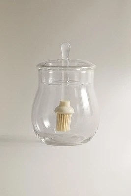 BOROSILICATE GLASS JAR WITH BRUSH