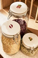 GLASS KITCHEN JAR WITH CERAMIC LID