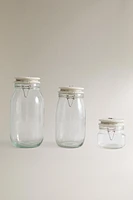 GLASS KITCHEN JAR WITH CERAMIC LID