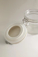 GLASS KITCHEN JAR WITH CERAMIC LID