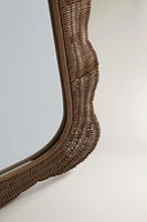 IRREGULAR RATTAN WALL MIRROR