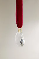 GLASS TEARDROP CHRISTMAS TREE DECORATION