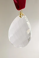 GLASS TEARDROP CHRISTMAS TREE DECORATION