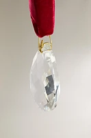 GLASS TEARDROP CHRISTMAS TREE DECORATION