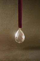 GLASS TEARDROP CHRISTMAS TREE DECORATION