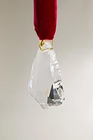 GLASS TEARDROP CHRISTMAS TREE DECORATION