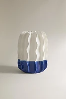 TEXTURED WAVY CERAMIC VASE x COLLAGERIE