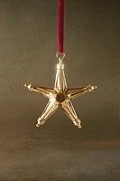 GLASS STAR CHRISTMAS TREE ORNAMENT