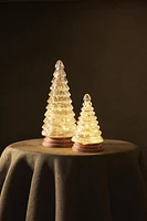 GLASS CHRISTMAS TREE LIGHT DECORATION