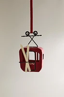 METAL CABLE CAR CHRISTMAS TREE DECORATION