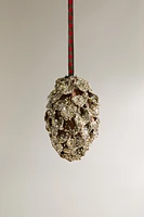 GLITTERY PINE CONE CHRISTMAS TREE DECORATION