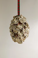 GLITTERY PINE CONE CHRISTMAS TREE DECORATION