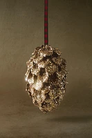 GLITTERY PINE CONE CHRISTMAS TREE DECORATION