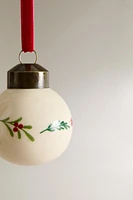 SET OF FLORAL CHRISTMAS BALL ORNAMENTS (SET OF 3)