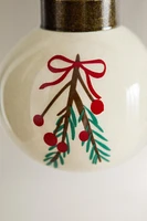 SET OF FLORAL CHRISTMAS BALL ORNAMENTS (SET OF 3)