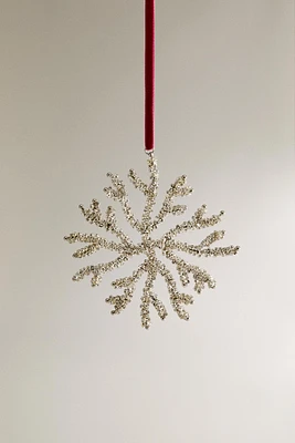 GLITTERY SNOWFLAKE CHRISTMAS TREE DECORATION