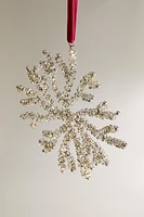 GLITTERY SNOWFLAKE CHRISTMAS TREE DECORATION