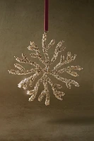 GLITTERY SNOWFLAKE CHRISTMAS TREE DECORATION