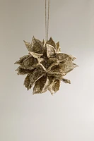 GLITTERY LEAF CHRISTMAS TREE DECORATION