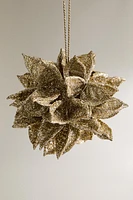 GLITTERY LEAF CHRISTMAS TREE DECORATION