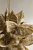 GLITTERY LEAF CHRISTMAS TREE DECORATION