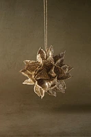 GLITTERY LEAF CHRISTMAS TREE DECORATION