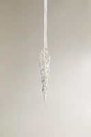 GLITTERY GLASS ICICLE CHRISTMAS TREE DECORATION