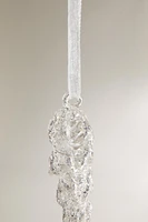 GLITTERY GLASS ICICLE CHRISTMAS TREE DECORATION