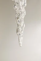 GLITTERY GLASS ICICLE CHRISTMAS TREE DECORATION