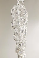 GLITTERY GLASS ICICLE CHRISTMAS TREE DECORATION