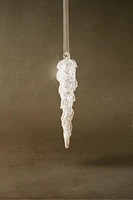 GLITTERY GLASS ICICLE CHRISTMAS TREE DECORATION