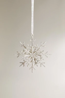 GLITTERY SILVER SNOWFLAKE CHRISTMAS DECORATION