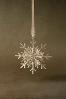 GLITTERY SILVER SNOWFLAKE CHRISTMAS DECORATION