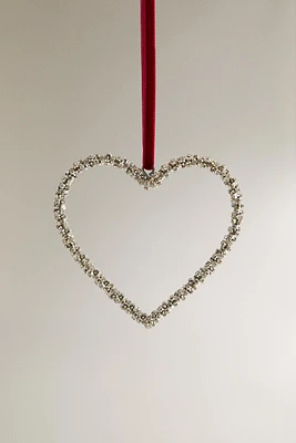 TEXTURED HEART CHRISTMAS TREE DECORATION