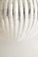 GLASS STRIPED BALL CHRISTMAS TREE ORNAMENT