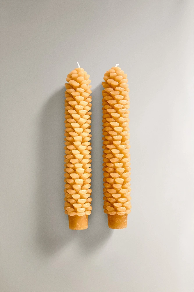 SET OF CHRISTMAS PINE CONE CANDLES (SET OF 2)