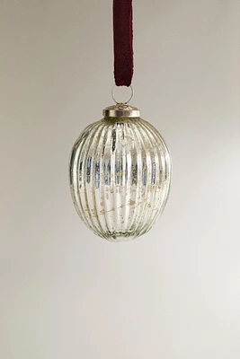 GLASS BALL CHRISTMAS TREE DECORATION WITH STRIPES