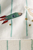 CHILDREN’S STRIPED SPACE HOODED TOWEL