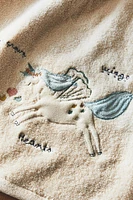 CHILDREN’S VELOUR UNICORN BATH TOWEL