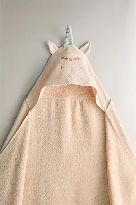 CHILDREN’S VELOUR UNICORN BATH CAPE