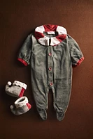 CHILDREN’S CHRISTMAS ELF FOOTED ROMPER