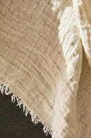 FRINGED LINEN BLANKET