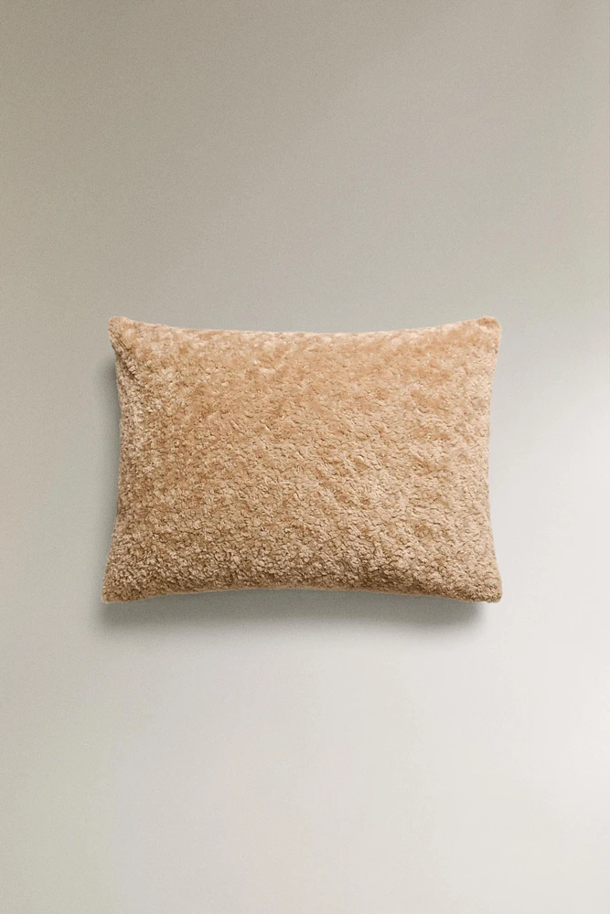 FAUX SHEARLING THROW PILLOW COVER