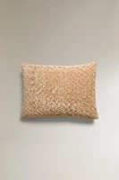 FAUX SHEARLING THROW PILLOW COVER