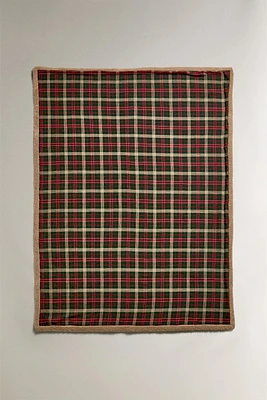 CHRISTMAS TARTAN CHECK FLANNEL BLANKET