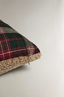 CHRISTMAS TARTAN CHECK FLANNEL THROW PILLOW COVER