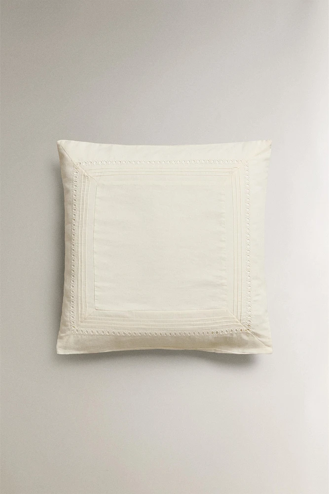 EMBROIDERED LINEN PILLOWCASE